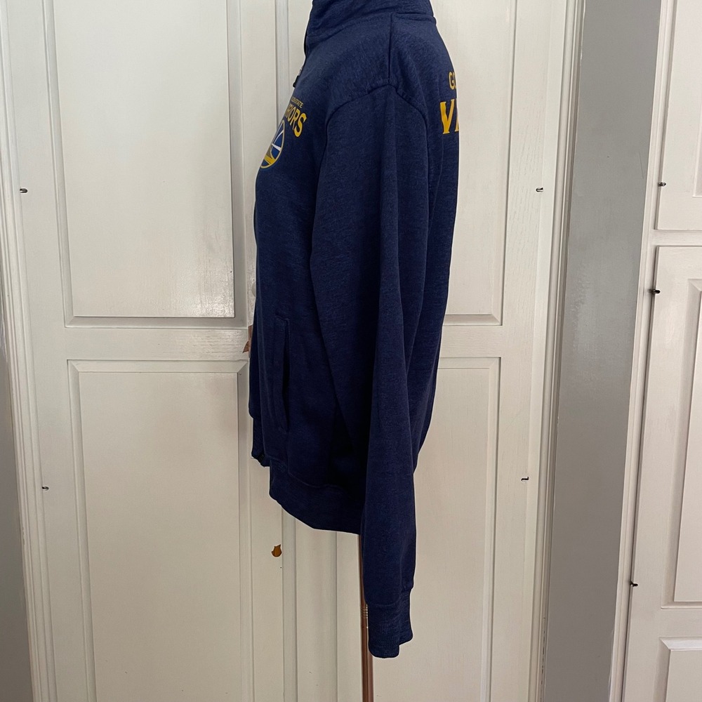 Golden State‎ Warriors NBA Fleece lined Zip Up Jacket Blue Mens Small streetwear - Picture 6 of 16